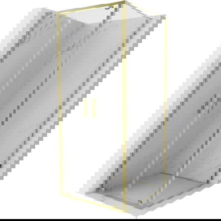 Mexen Exo cabina de duș pivotantă 110 x 110 cm, transparentă, aurie - 8182-110-110-50-00