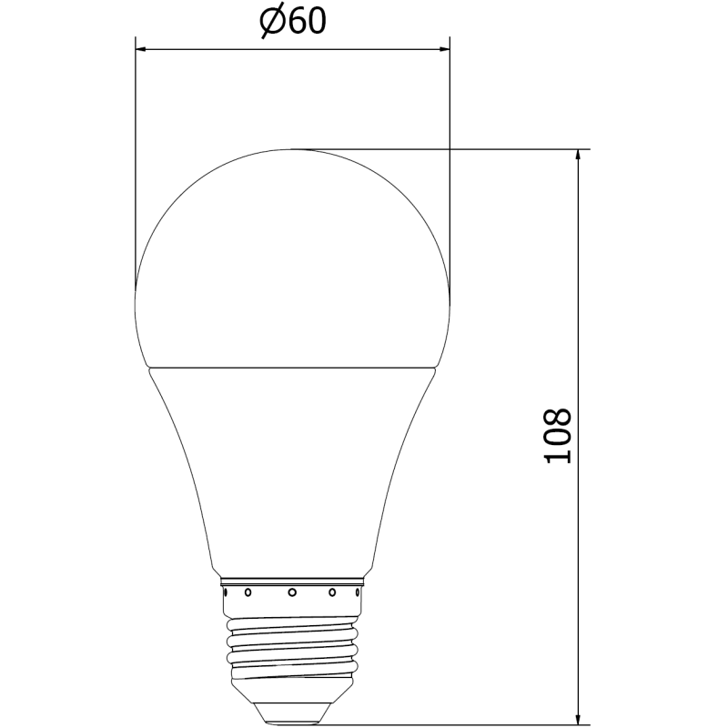Mexen Nova Bec LED E27, A60, 7W, Caldă - 3000K, 735 lm - L100-E27-0730-01