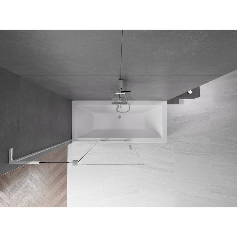 Mexen Velar L kádparaván 2-szárnyas tolóajtós 110 x 150 cm, átlátszó, króm - 896-110-003-01-01