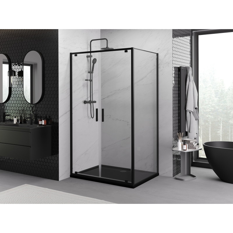Mexen Exo-BR Duo cabină de duș cu uși batante 70 x 120 cm, transparentă, neagră - 8182-070-120-70-00