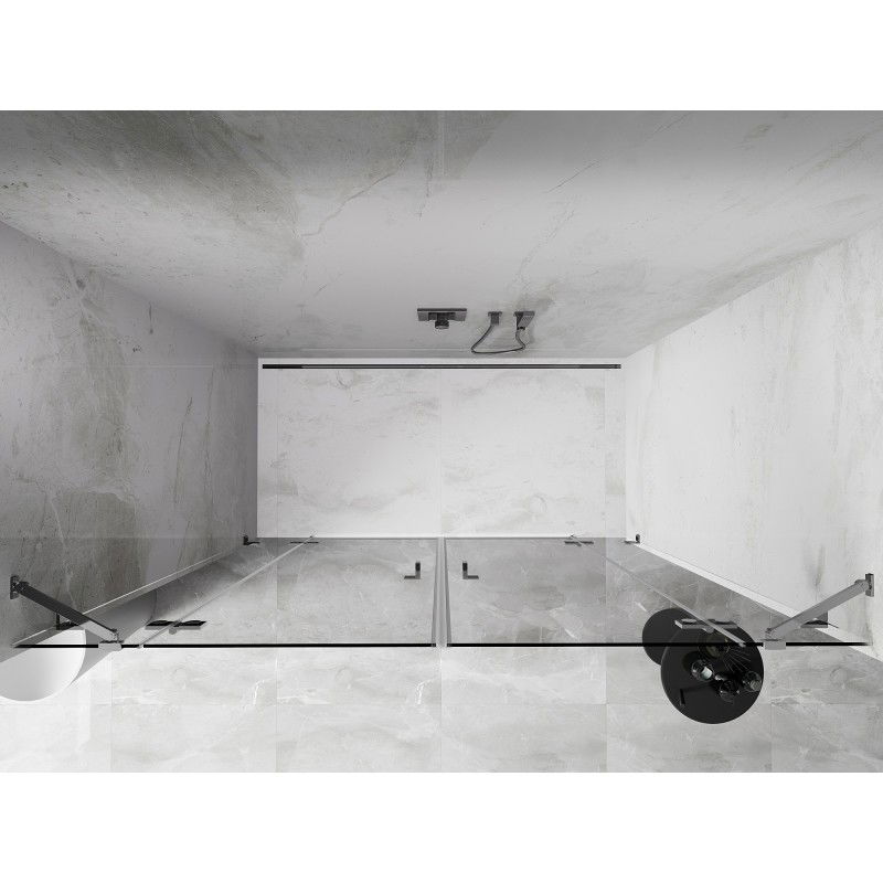 Mexen Lunar Duo uși de duș batante 180 cm, transparent, crom - 834D-180-000-01-00