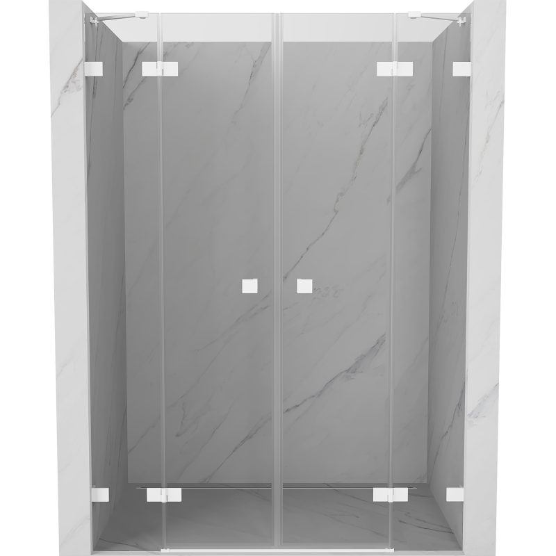 Mexen Lunar Duo uși de duș batante 140 cm, transparent, alb - 834D-140-000-20-00