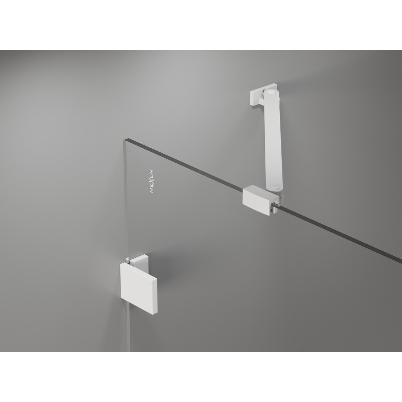 Mexen Lunar Duo uși de duș batante 150 cm, transparente, albe - 834D-150-000-20-00