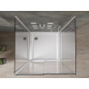 Mexen Omega-3S cabina de duș 3-ziduri, glisantă 100x100 cm, transparent, crom + cadă Flat - 825-100-100-01-00-3s-4010