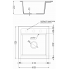Mexen Vito chiuvetă de granit cu 1 compartiment 520 x 490 mm, Bej, sifon Auriu - 6503521000-69-G