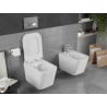 Mexen Teo Rimless WC csésze lassan záródó vékony duroplast ülőkével, fehér fényes - 30850700