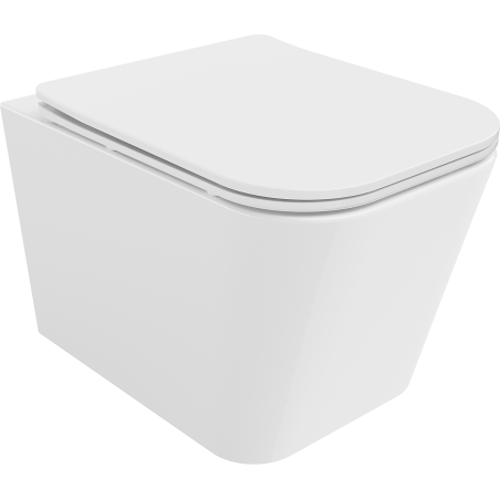 Mexen Teo Rimless WC csésze lassan záródó slim üléssel, duroplast, fényes fehér - 30850600