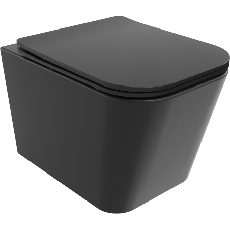 Mexen Teo vas WC Rimless cu capac slim cu închidere lentă, duroplast, negru mat - 30850685