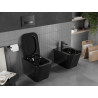Mexen Teo perem nélküli WC-csésze lassan záródó slim tetővel, duroplast, fekete fényes - 30854070