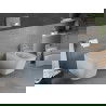 Mexen Teo vas WC Rimless cu capac cu închidere lentă slim, duroplast, gri-albastru mat - 30854069
