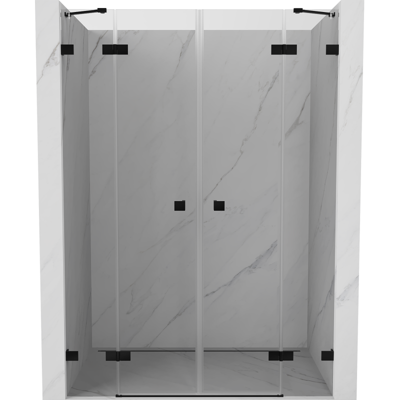 Mexen Lunar Duo uși de duș batante 140 cm, transparent, negru - 834D-140-000-70-00