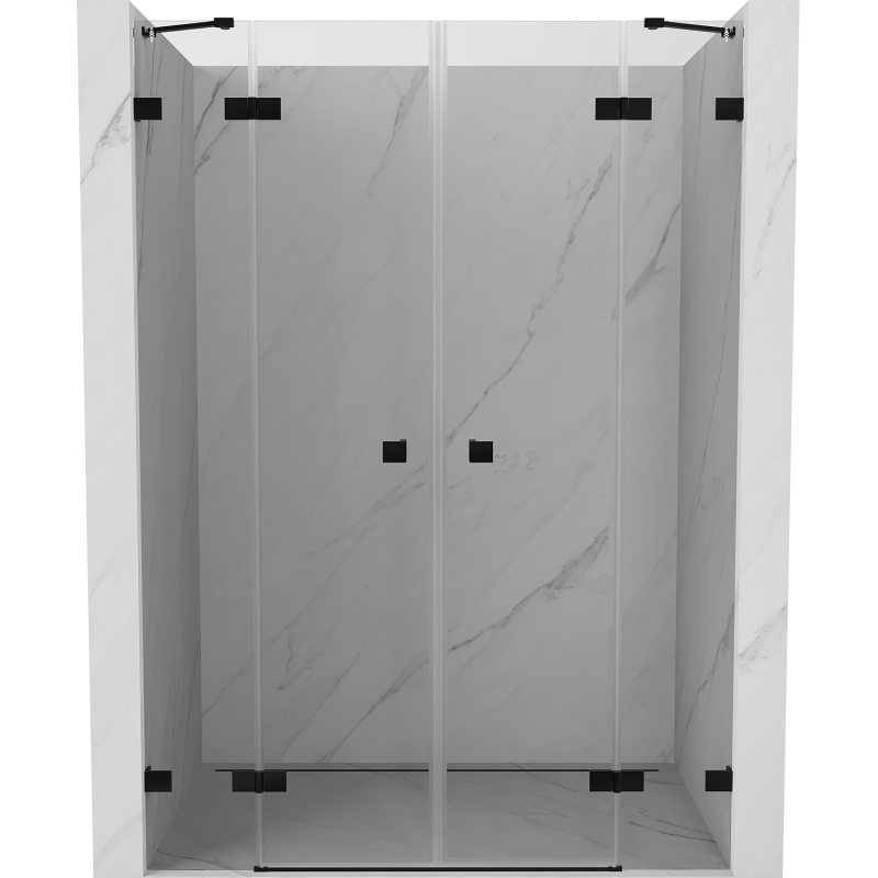 Mexen Lunar Duo ușă de duș batantă 150 cm, transparentă, neagră - 834D-150-000-70-00