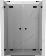 Mexen Lunar Duo zuhanyajtó, nyíló, 150 cm, átlátszó, fekete - 834D-150-000-70-00