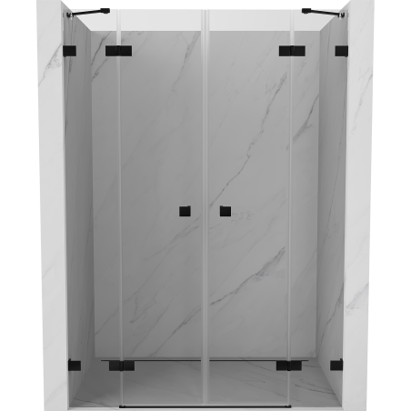 Mexen Lunar Duo uși de duș batante 160 cm, transparent, negru - 834D-160-000-70-00