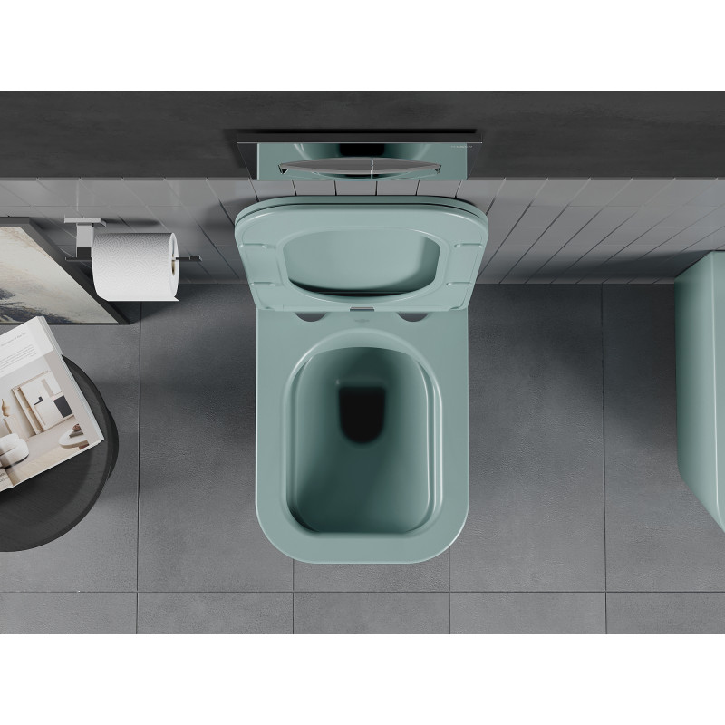 Mexen Teo toaletă WC Rimless cu capac cu închidere lentă slim, duroplast, verde deschis mat - 30854048