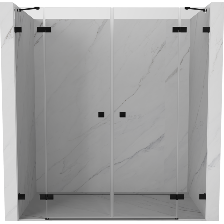 Mexen Lunar Duó zuhanyajtó nyitható, 190 cm, átlátszó, fekete - 834D-190-000-70-00