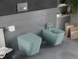 Mexen Teo Rimless WC-csésze lassan záródó Slim ülőkével, duroplast, világoszöld matt - 30854048