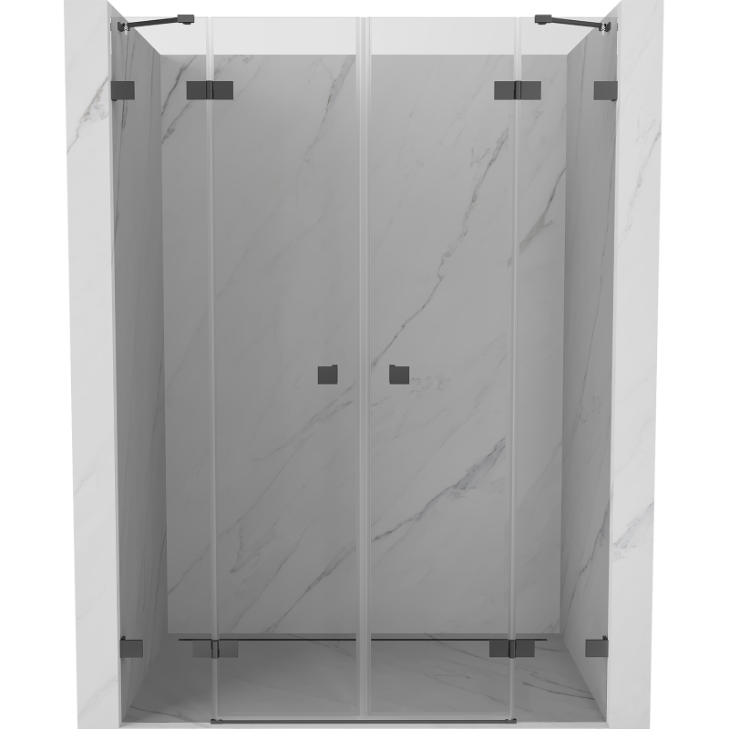 Mexen Lunar Duó zuhanyajtók nyíló 140 cm, átlátszó, gunmetal - 834D-140-000-95-00