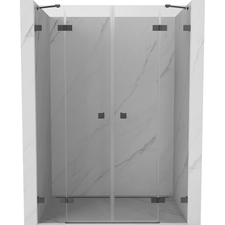 Mexen Lunar Duó zuhanyajtók nyíló 140 cm, átlátszó, gunmetal - 834D-140-000-95-00