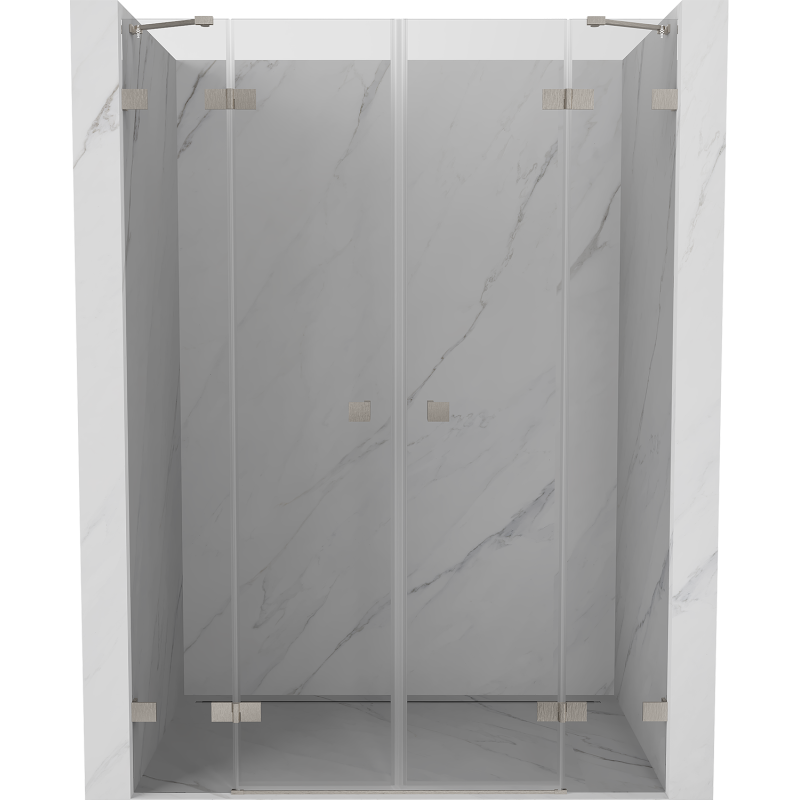 Mexen Lunar Duo uși de duș batante 140 cm, transparent, nichel periat - 834D-140-000-97-00