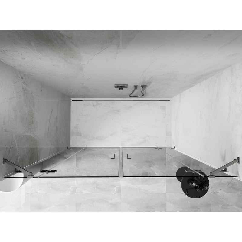 Mexen Lunar Duo uși de duș batante 180 cm, transparent, nichel periat - 834D-180-000-97-00