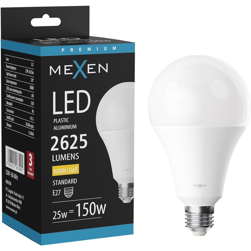 Mexen Nova LED izzó E27, A95, 25W, Meleg - 3000K, 2625 lm - L100-E27-2530-01