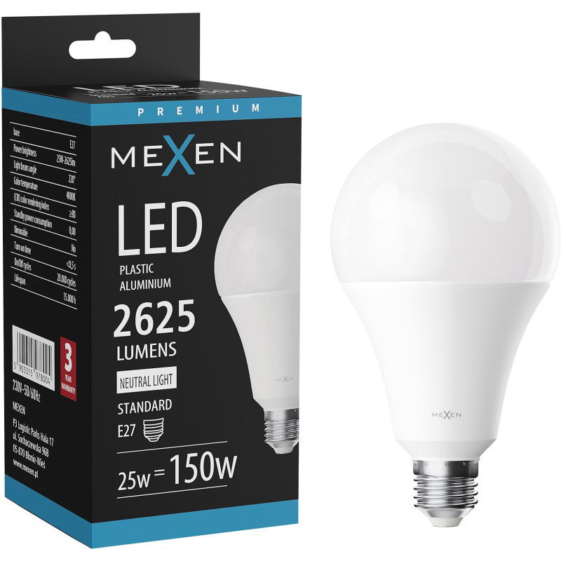Mexen Nova LED izzó E27, A95, 25W, Semleges - 4000K, 2625 lm - L100-E27-2540-01