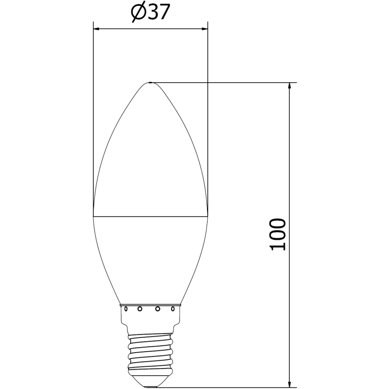Mexen Nova Bec LED E14, C37, 1W, Neutră - 4000K, 105 lm - L102-E14-0140-01
