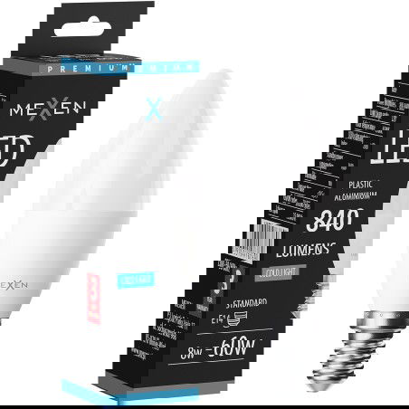 Mexen Nova LED izzó E14, C37, 8W, Hideg - 6500K, 840 lm - L102-E14-0865-01