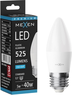 Mexen Nova LED izzó E27, C37, 5W, Hideg - 6500K, 525 lm - L102-E27-0565-01