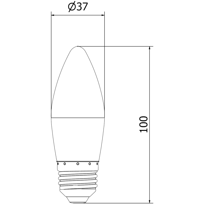 Mexen Nova LED izzó E27, C37, 8W, Semleges - 4000K, 840 lm - L102-E27-0840-01