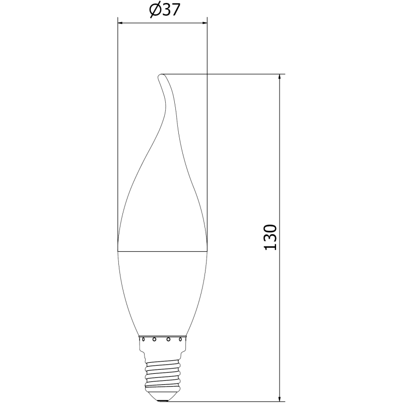 Mexen Nova Bec LED flacără E14, C37, 8W, Neutră - 4000K, 840 lm - L106-E14-0840-01