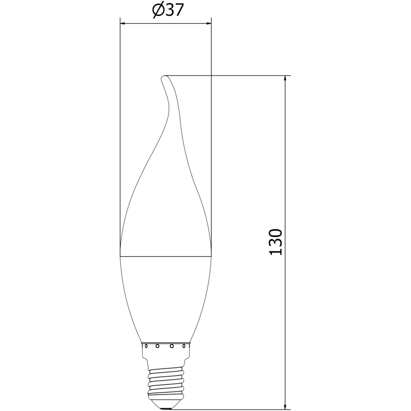 Mexen Nova Bec LED flacără E14, C37, 8W, Rece - 6500K, 840 lm - L106-E14-0865-01
