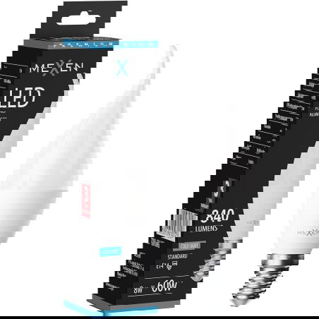 Mexen Nova Bec LED flacără E14, C37, 8W, Rece - 6500K, 840 lm - L106-E14-0865-01