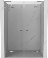 Mexen Lunar L Duo 150 cm-es nyíló zuhanyajtó, átlátszó, króm - 834DL-150-000-01-00