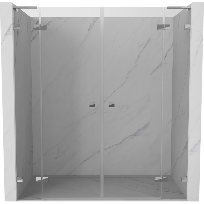 Mexen Lunar L Duo uși de duș rabatabile 200 cm, transparent, crom - 834DL-200-000-01-00