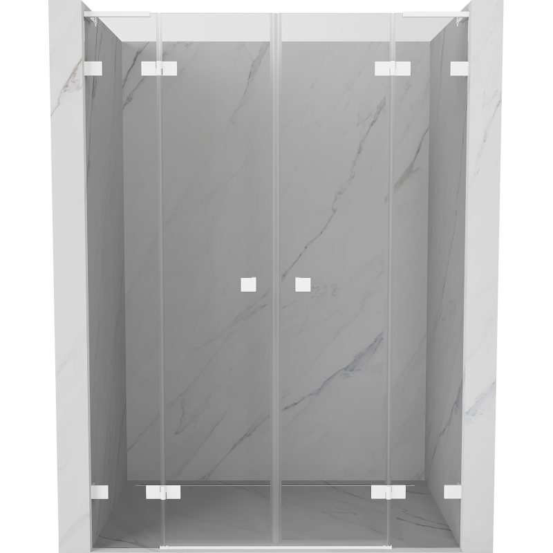 Mexen Lunar L Duo uși de duș cu deschidere 140 cm, transparent, alb - 834DL-140-000-20-00