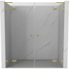 Mexen Lunar L Set uși de duș batante 180 cm, transparent, auriu periat - 834DL-180-000-55-00