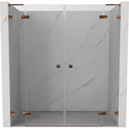 Mexen Lunar L Duo ușă de duș batantă 180 cm, transparentă, aur roz - 834DL-180-000-60-00