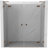 Mexen Lunar L Duo ușă de duș batantă 180 cm, transparentă, aur roz - 834DL-180-000-60-00