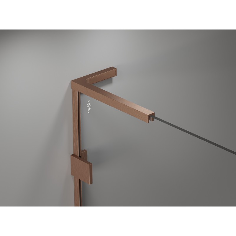 Mexen Lunar L Duo uși de duș rabatabile 140 cm, transparent, cupru periat - 834DL-140-000-65-00