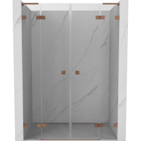 Mexen Lunar L Duo uși de duș batante 150 cm, transparent, cupru periat - 834DL-150-000-65-00