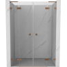 Mexen Lunar L Duo uși de duș batante 150 cm, transparent, cupru periat - 834DL-150-000-65-00