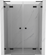 Mexen Lunar L Duo uși de duș batante 140 cm, transparente, negre - 834DL-140-000-70-00