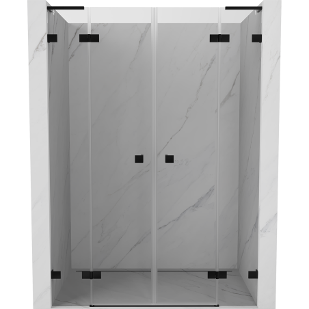 Mexen Lunar L Duo uși de duș pivotante 160 cm, transparente, negre - 834DL-160-000-70-00
