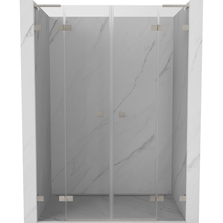 Mexen Lunar L Duo uși de duș batante 140 cm, transparent, nichel periat - 834DL-140-000-97-00