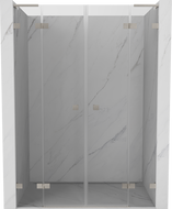 Mexen Lunar L Duo uși de duș batante 140 cm, transparent, nichel periat - 834DL-140-000-97-00