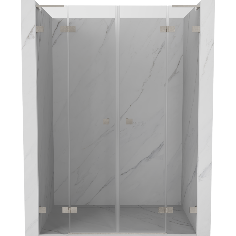 Mexen Lunar L Duo uși de duș batante 150 cm, transparent, nichel periat - 834DL-150-000-97-00