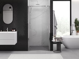 Mexen Exo-B 50 cm-es nyíló zuhanyajtó, átlátszó, króm - 817-050-000-01-00