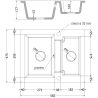 Mexen Carlos chiuvetă de granit cu 1,5 compartiment 582 x 475 mm, Bej, sifon Crom - 6518581500-69